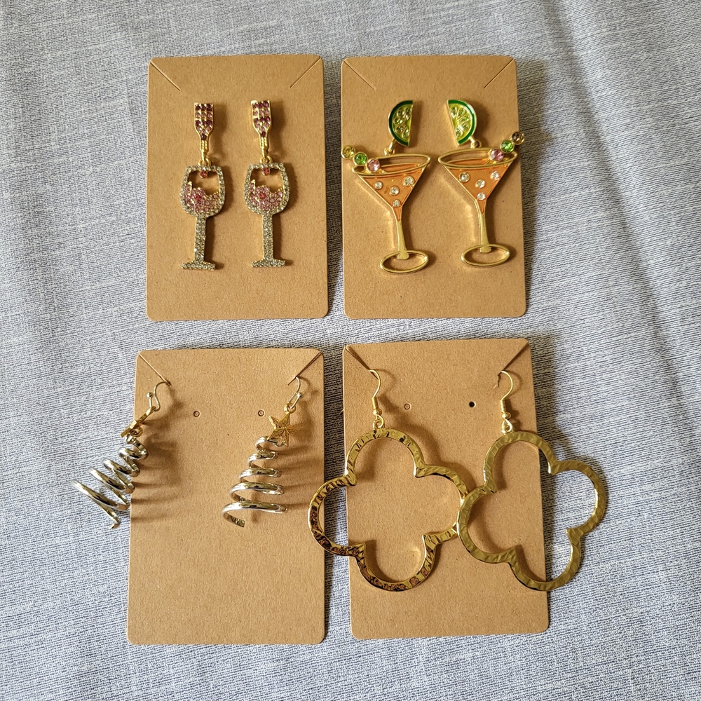 Fun Earrings, 4 Pairs Brand New Without Tag